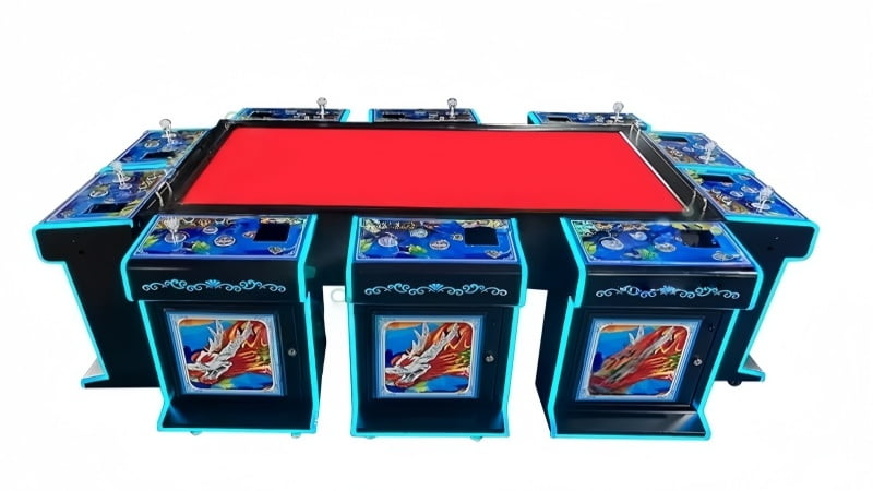 Top View of 10 Player Fish Game Cabinet for Commercial Arcade Operations