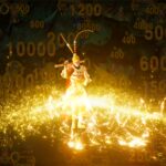 Wukong Jackpot arcade fishing game, Sun Wukong character boss battle with golden light effects