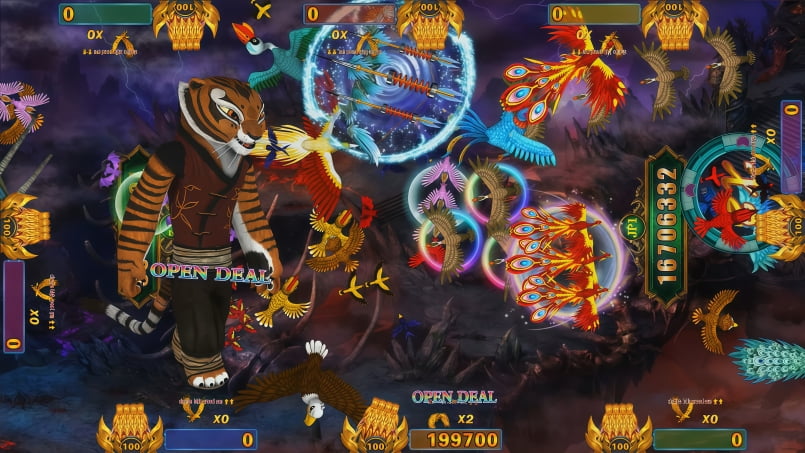 Happy Birds Peacock Kingdom 3 Tigress boss, fire tornado skill, high multiplier arcade fishing game