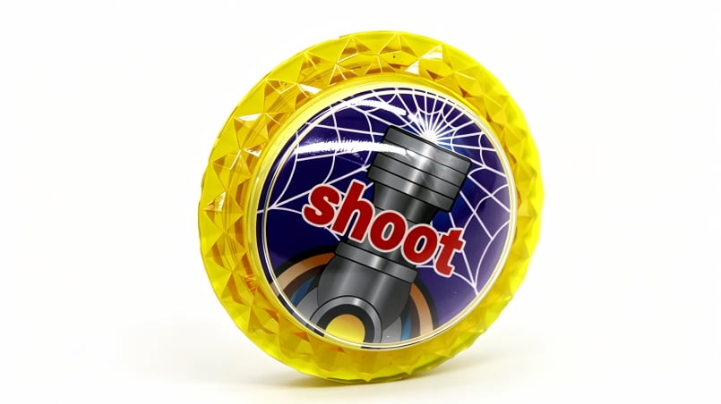 Yellow 60mm LED arcade shoot button for fish table machines