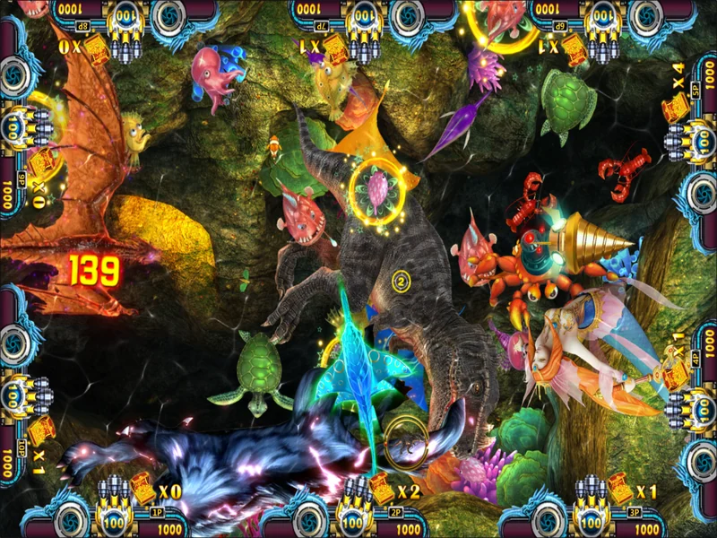 arcade fishing game multi boss battle scene high payout fish hunter gameplay underwater targets
