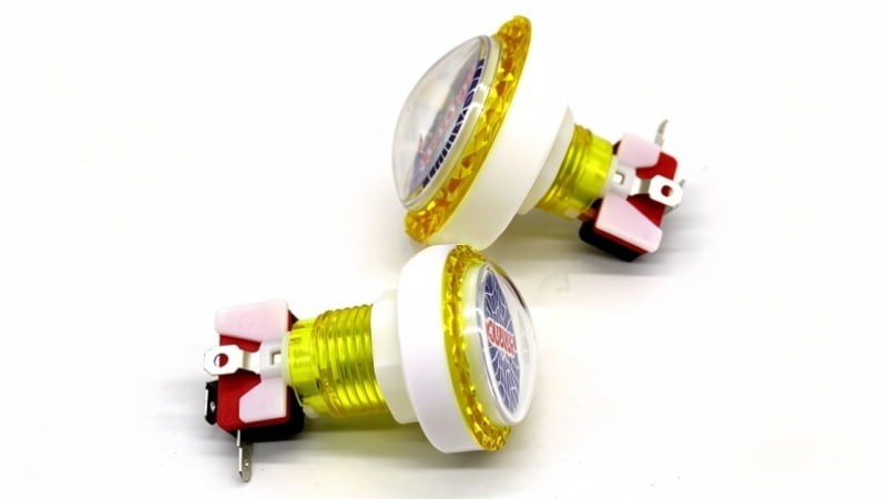Arcade Fish Game Button Side View Showing Switch and Mounting Structure