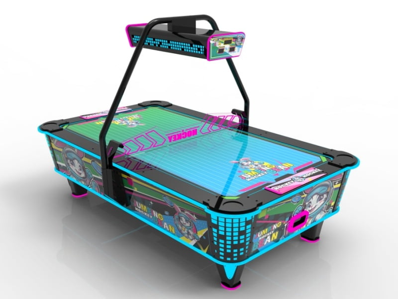 Jumping Bunny Air Hockey Arcade Machine Side Angle for Commercial Entertainment Venues