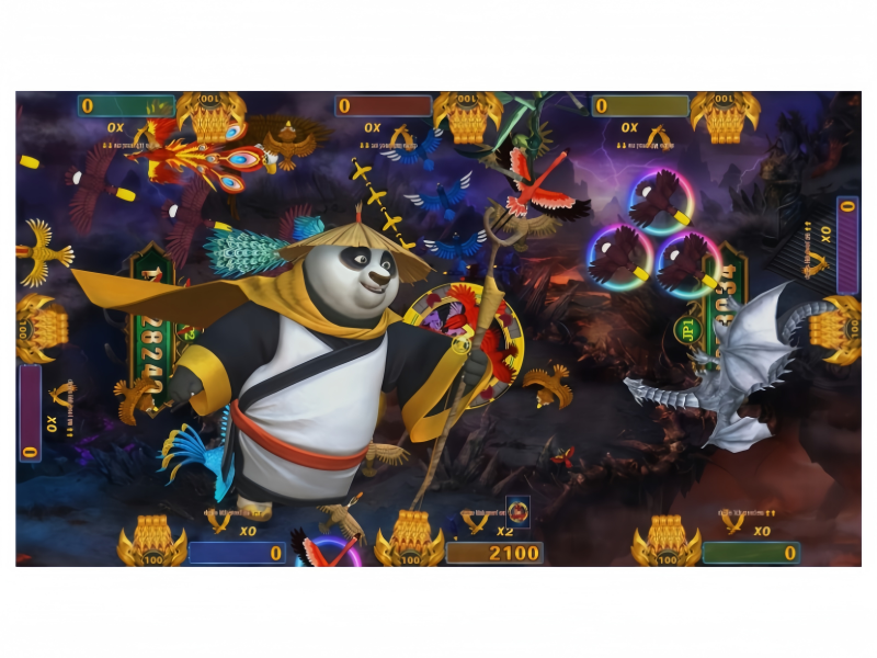 Kung Fu Panda Boss Battle Scene in Multi Player Fishing Arcade Game