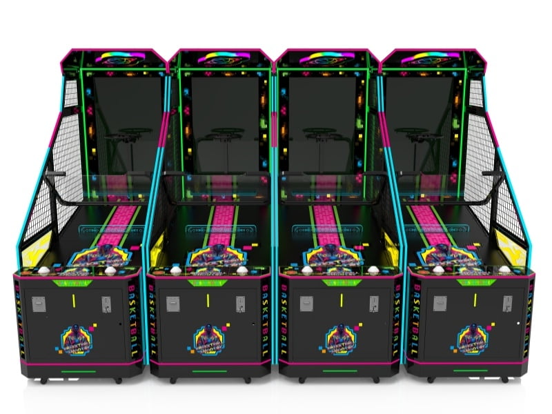 Adult Basketball Arcade Machine Group Setup for Commercial Amusement Centers