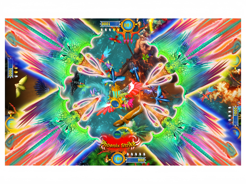 Devil VS Monster Fish Game PCB Kit featuring a chaos burst skill with colorful combat effects