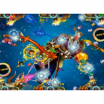 Dragon Phoenix Fish Game Boss Battle Scene with Dragon and Phoenix Combat Effects