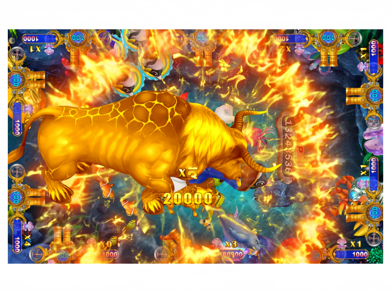Golden beast boss appearing in Ghost Rider Fish Game PCB gameplay