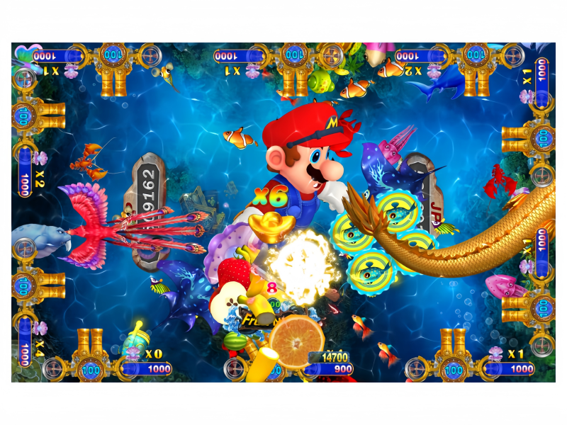 Player attacking sea creatures in Ghost Rider Fish Game PCB Kit
