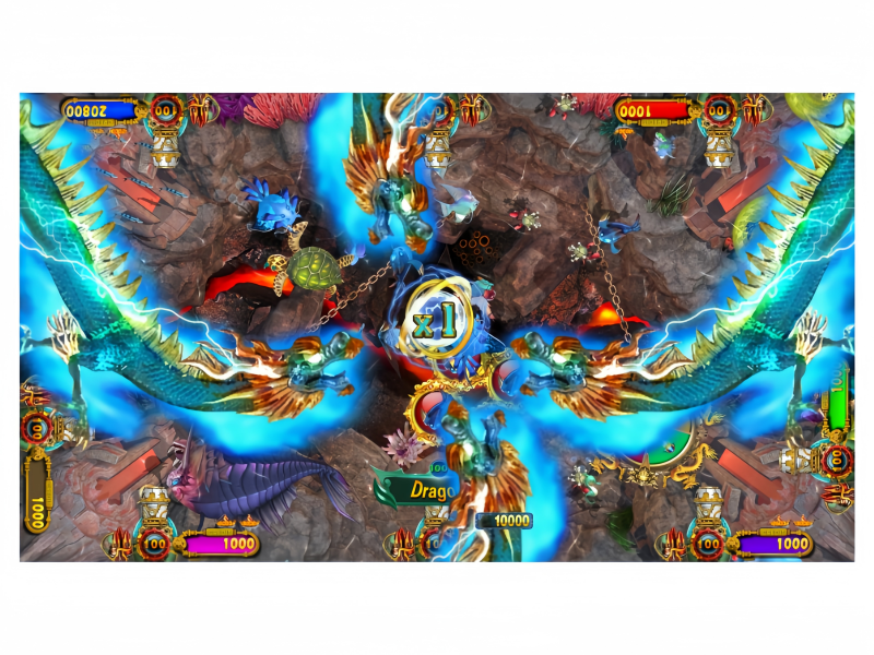 Godzilla vs Alien fish game boss battle feature with giant monster combat scene