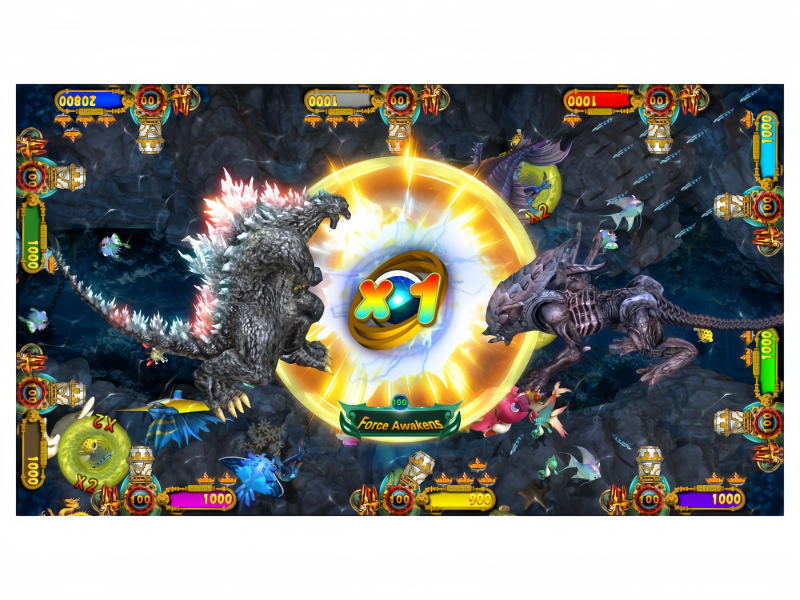 Godzilla special skill effect in Godzilla vs Alien fish game boss battle mode