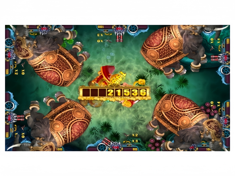 Golden Elephant King Fish Game Live Gameplay Scene with Multi-Target Fishing Action