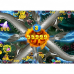 Golden Elephant King Fish Game Jackpot Reward Scene with Big Win Multiplier Effects