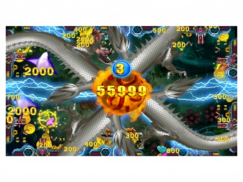 Golden Elephant King Fish Game Jackpot Reward Scene with Big Win Multiplier Effects