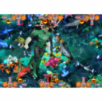 Green Lantern Fish Game Boss Battle Scene with Giant Character Encounter