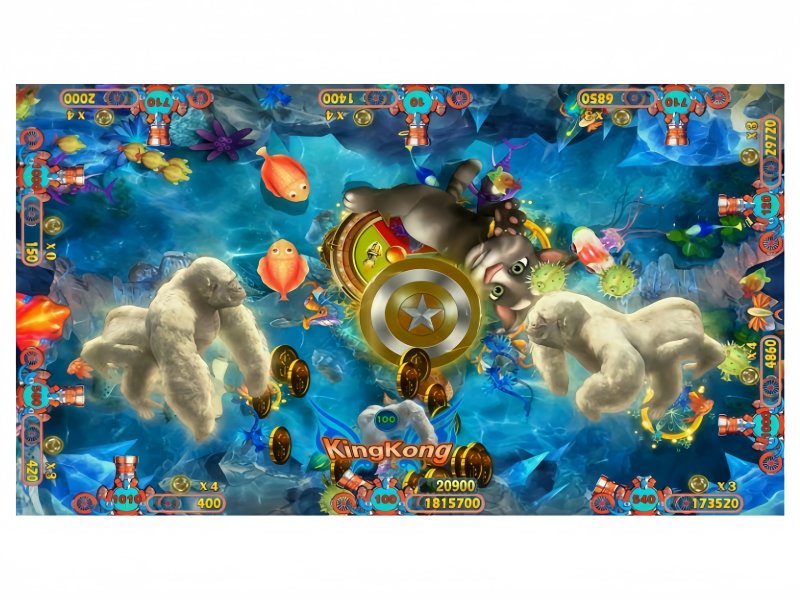 Iron Man Boss Battle Scene in Multi Player Fish Shooting Arcade Game