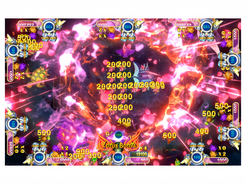 King Ghidorah Fish Game PCB Kit showing a jackpot reward event with special prize effects