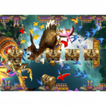 Phoenix Legend bonus treasure feature with flying birds, jackpot chests, and multi-player arcade gameplay