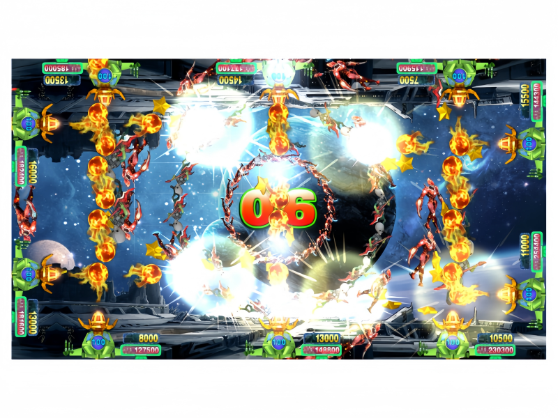 Planet Hegemony Fish Game PCB Kit featuring an advanced battle mode with explosive attack effects