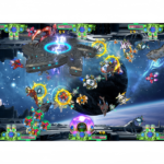 Planet Hegemony Fish Game PCB Kit showing space-themed fish shooting gameplay with multi-target action