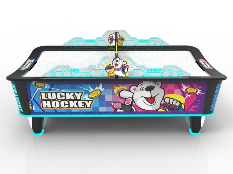 Polar Bear Air Hockey Arcade Machine Side View for Commercial Entertainment Centers
