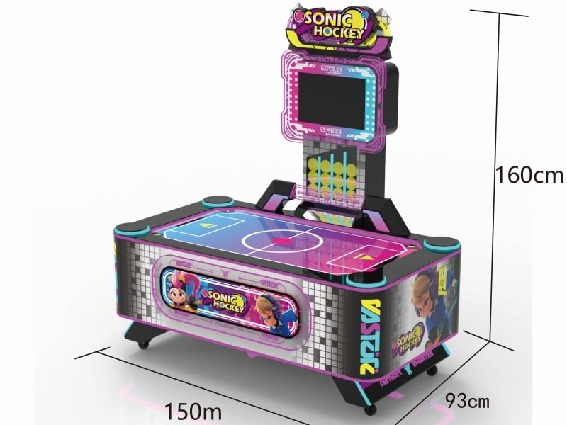 Sonic Air Hockey Arcade Machine Dimensions and Installation Size Reference