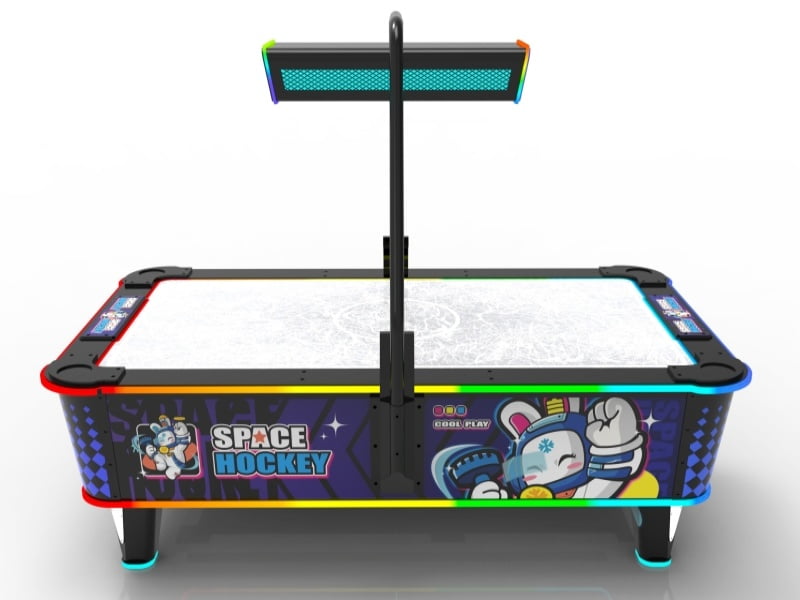 Space Air Hockey Arcade Machine Side View for Commercial Entertainment Centers