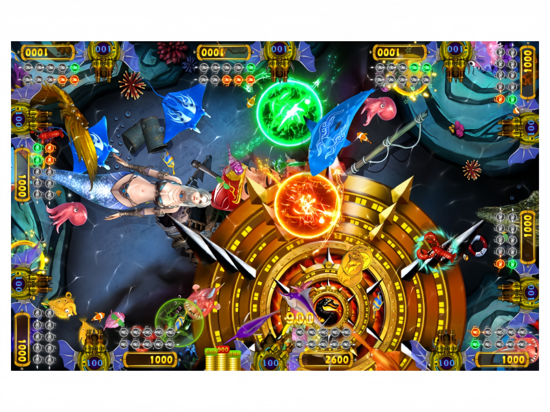 Street Fighter Fish Game Boss Battle Scene with Character Combat Effects