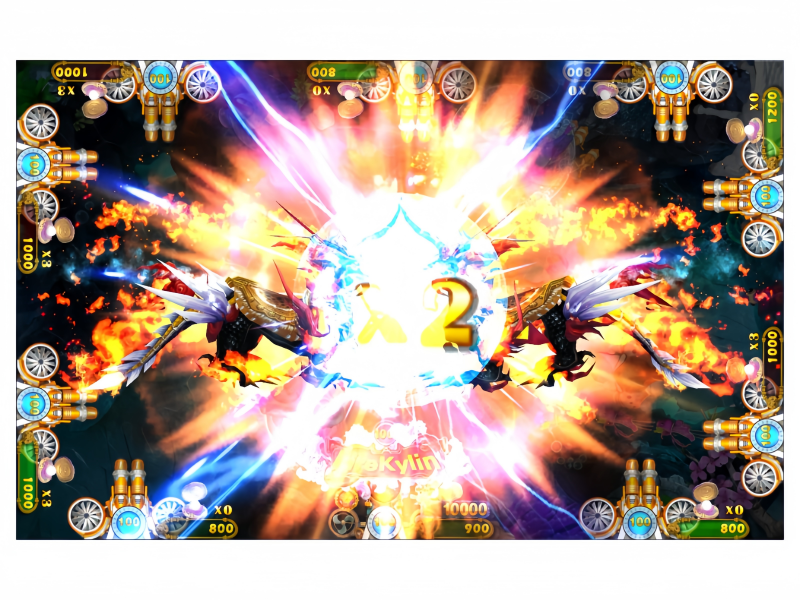 Jackpot reward scene in Tiger Legend Fish Game PCB Kit