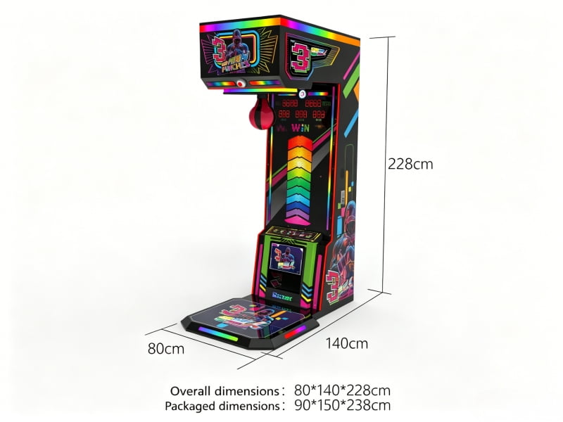 Triple Punch Hero Boxing Arcade Machine Dimensions and Installation Size Reference