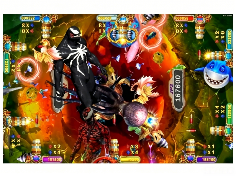 Venom 2 Fish Game Boss Battle Scene with Venom Character and Combat Effects