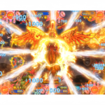 Witch Legend Fish Game PCB Kit showing a phoenix-style bonus feature with high reward effects