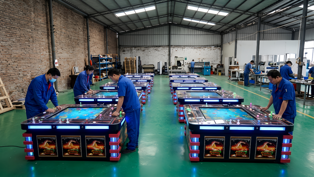 Fish game machine production workshop in China