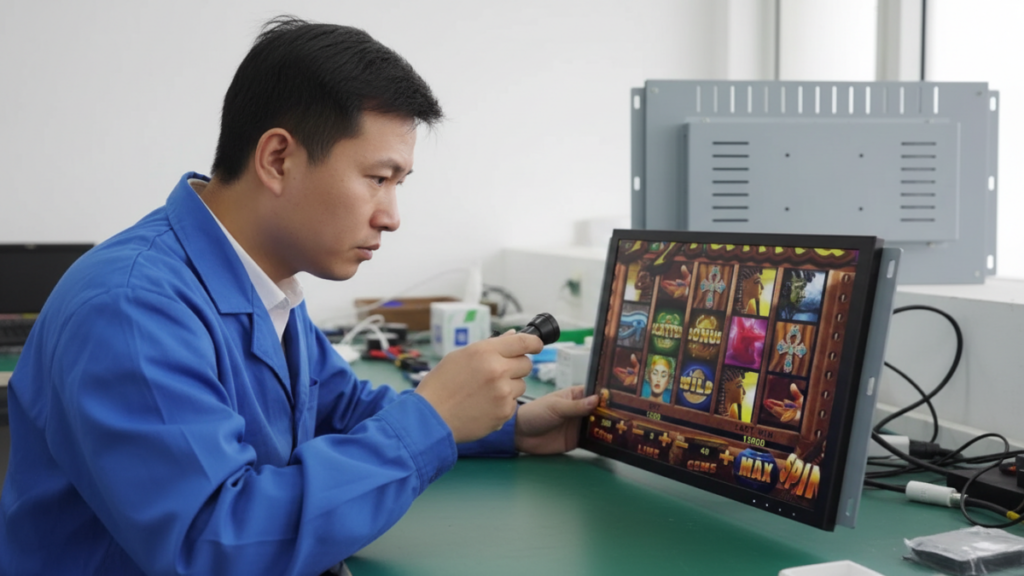 Arcade monitor replacement should be checked with the screen, control board, wiring, and cabinet structure.