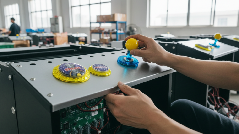 Arcade push buttons with microswitch wiring for commercial machines