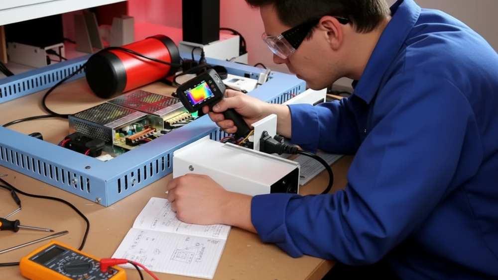 Commercial arcade machine power supply testing during long-hour operation
