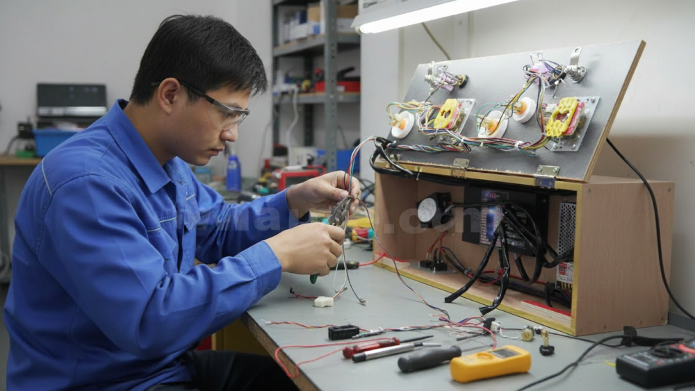 Fish game IO board wiring matched with control panel buttons and joysticks