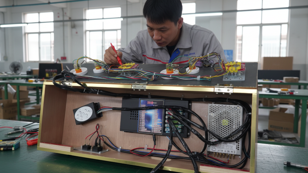 Fish game machine internal parts with PCB I/O board power supply and wiring