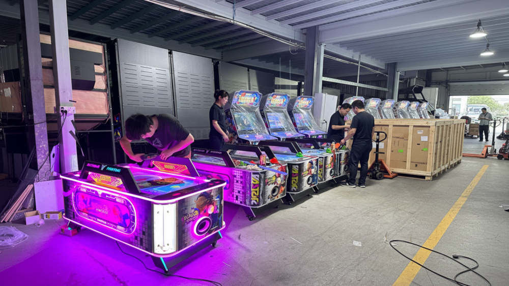 Private label arcade machine testing before shipment for bulk orders