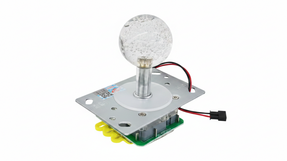 Transparent ball top arcade joystick for commercial machine replacement