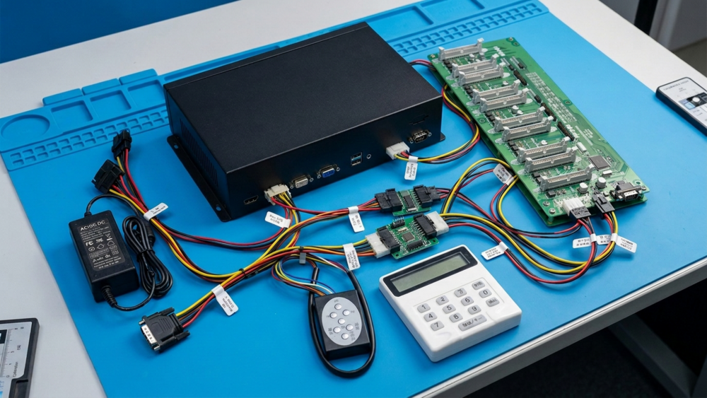 Complete multi-player fish game PCB kit with I/O boards, wiring harnesses and power supply