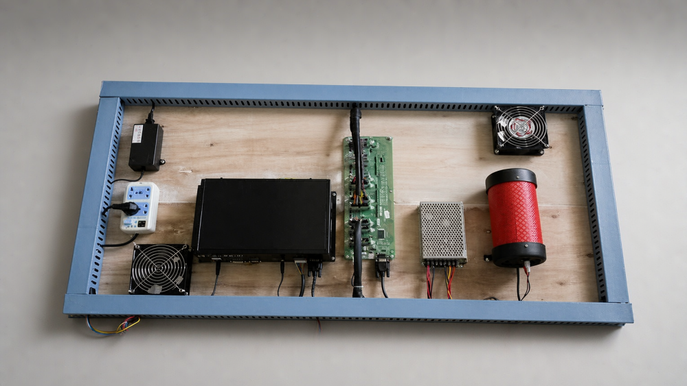 Main PCB, I/O board and wiring harnesses arranged for a fish game cabinet compatibility check