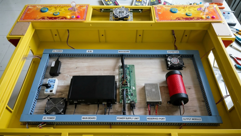 Fish table arcade machine PCB wiring and power supply inspection